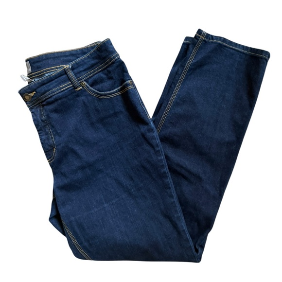 Chico's Dark Indigo Girlfriend Straight Leg Jeans Chico’s 2.5 Size 14 - Picture 3 of 16